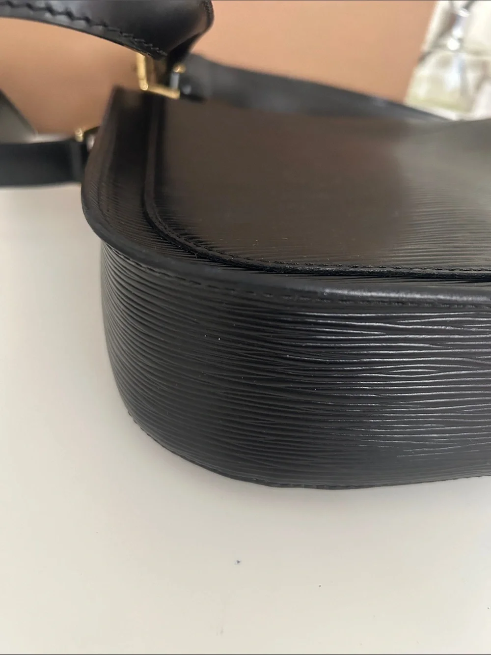 Louis Vuitton Black Epi St Cloud GM with original box purchase receipt